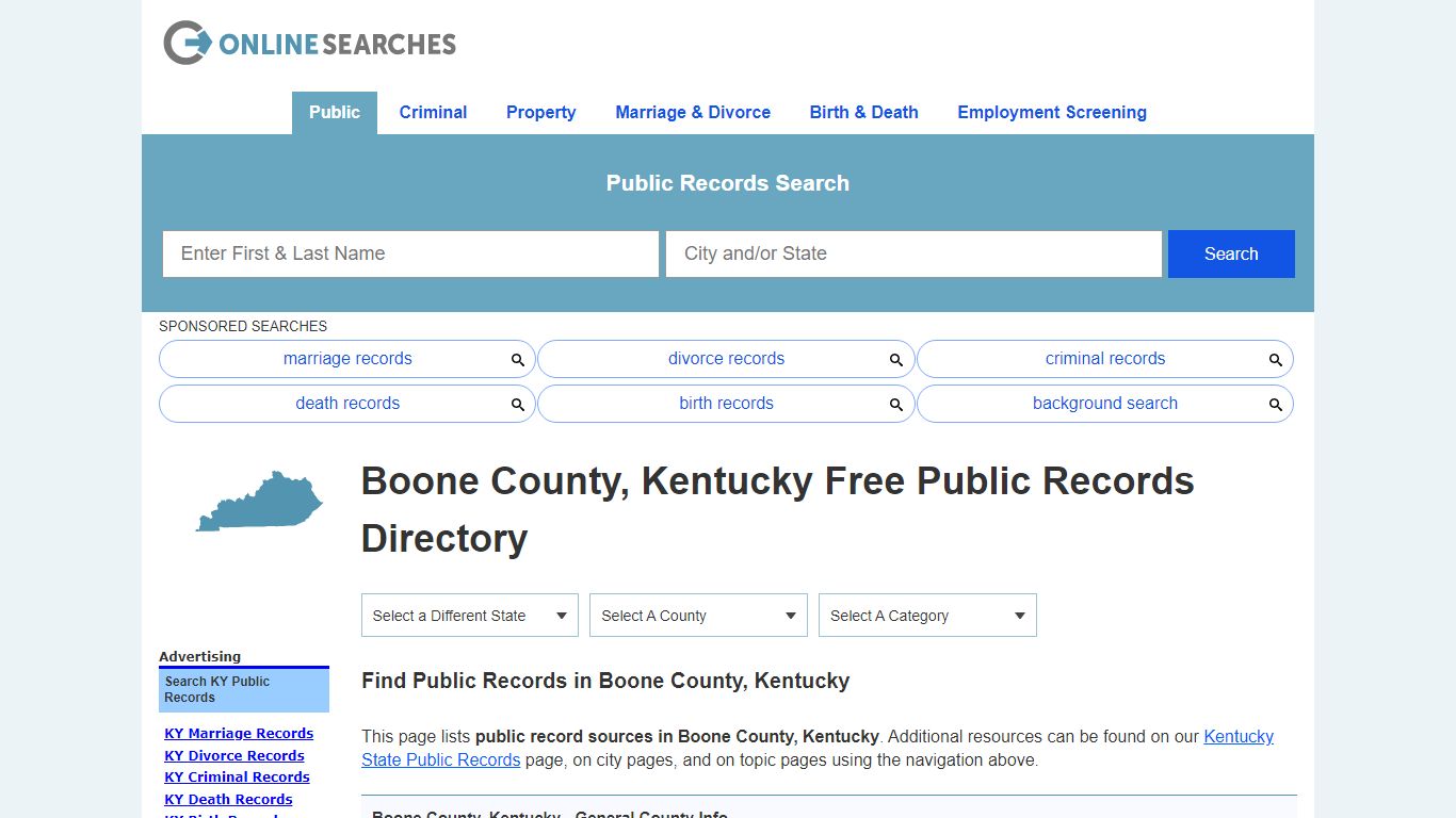 Boone County, Kentucky Public Records Directory