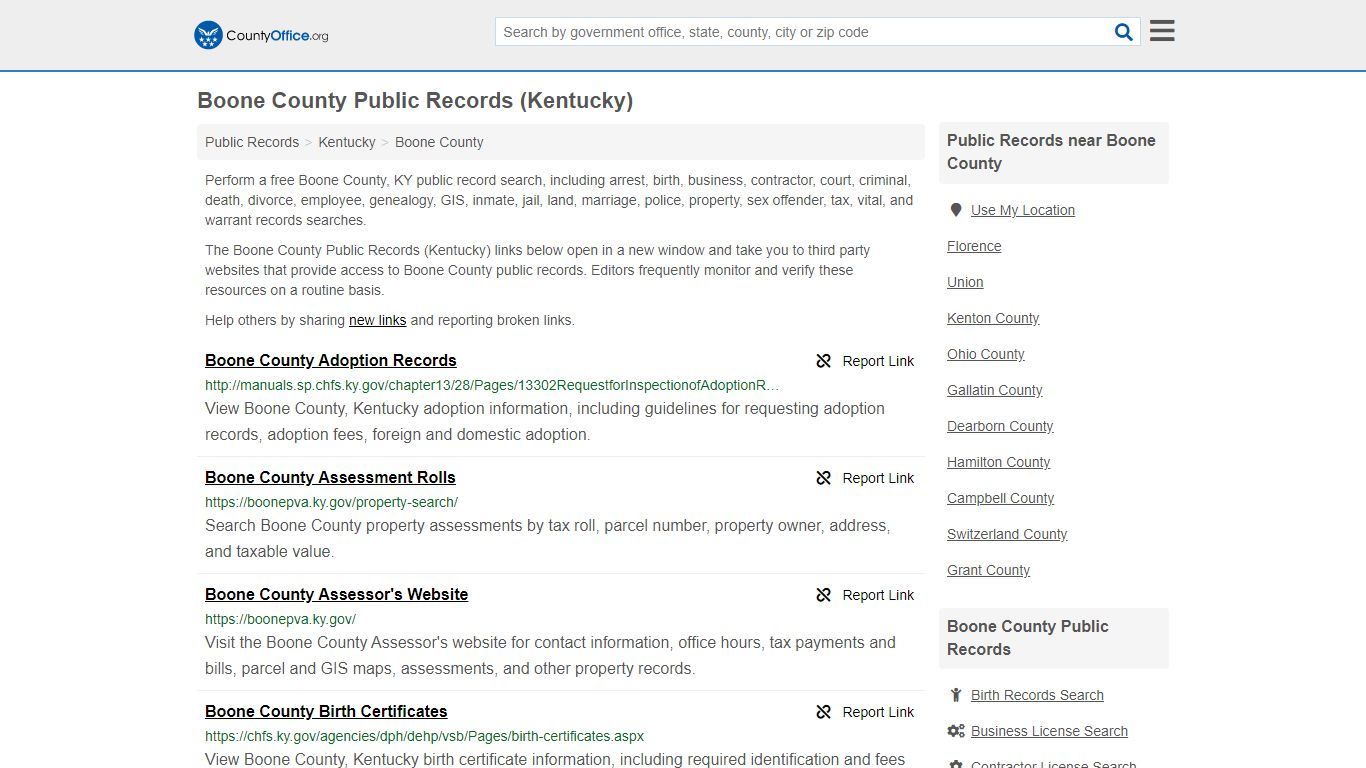 Public Records - Boone County, KY (Business, Criminal, GIS ...